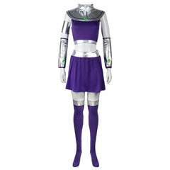 Starfire Cosplay Costume Women Disguise Dress Uniform Purple Skirts Tops Set Had Props Female Halloween Carnival Party Suit