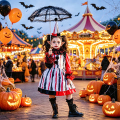 Halloween Children's Clown Costume Cosplay Vintage Party Outfit Stage Children's Drama Performance Dress