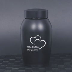 Stainless Steel Pet Memorial Urn: Black Portable & Moisture-Proof Ash Keepsake Designed for Small Pets