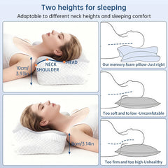 Cooling Viscoelastic Memory Foam Pillow – Heat-Resistant Slow Rebound Cushion