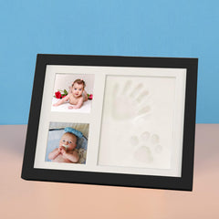 Handprint and Footprint Frame with Ink Pad - Baby Keepsake, Dog &amp; Cat Paw Print, DIY Child Photo Frame