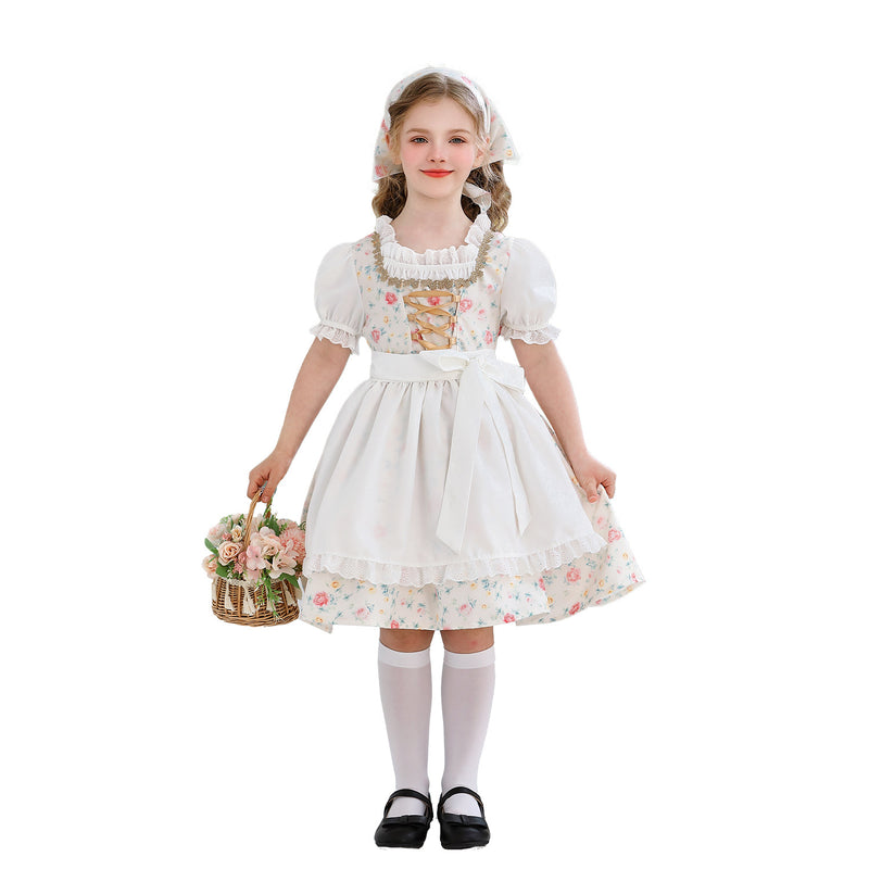 Rural Colonial Children's Clothing Beer Festival Maid Style Cottage Girl Lolita Farm Dirndl Dress
