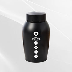 Stainless Steel Pet Memorial Urn: Black Portable & Moisture-Proof Ash Keepsake Designed for Small Pets