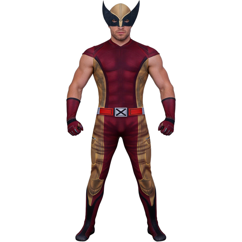 Wolverine Cosplay Costume Marvel  Sleeveless Muscular Zentai Bodysuit Halloween Costume