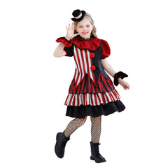 Halloween Children's Costume Clown Outfit Circus Party Funny Costume Carnival Performance Dress for Girls