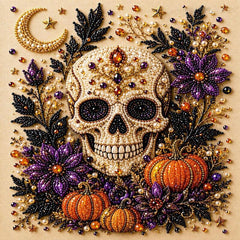 Spooky Ghost Diamond Art Kit, Halloween DIY Wall Decor for Adults & Beginners, Full Drill Gem Painting