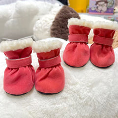 Small Dog Winter Boots, Waterproof Anti-Skid Paw Protectors for Chihuahua Teddy Puppy