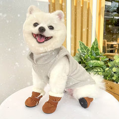 Small Dog Winter Boots, Waterproof Anti-Skid Paw Protectors for Chihuahua Teddy Puppy