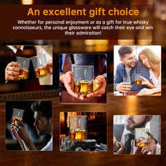 Middle Finger Whiskey Glass with 3D Finger Inside - Funny Novelty Glass for Bourbon Scotch Cocktails, Unique Gift for Men
