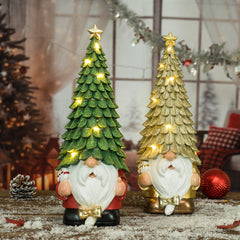 Christmas Dwarves Glowing Christmas Tree Decorations Resin Holiday Scene Desktop Ornaments