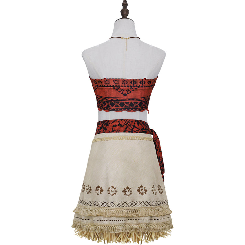 Moana Cosplay Costume Women's Anime Dress-Up Grass Skirt Set Halloween Performance Outfit