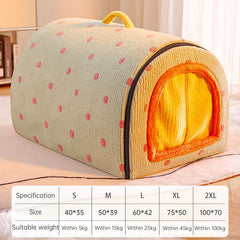 Multifunctional Pet House: Heated Winter Tent Bed for Cats & Large Dogs with Storage Drawers & Washable Cushion