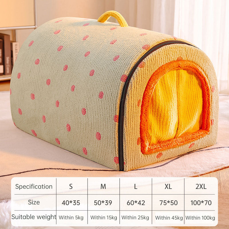 Multifunctional Pet House: Heated Winter Tent Bed for Cats & Large Dogs with Storage Drawers & Washable Cushion