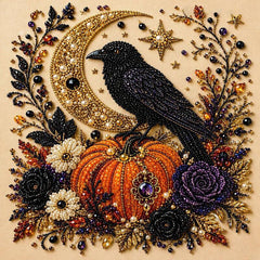 Spooky Ghost Diamond Art Kit, Halloween DIY Wall Decor for Adults & Beginners, Full Drill Gem Painting