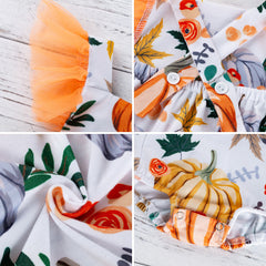 Cute Baby Girl Halloween Printed Pumpkin Cotton Bodysuit Fashion Flutter Sleeve Back Cross Bodysuit