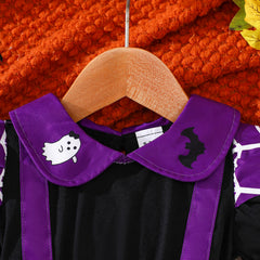 Cute Ghost Embroidered Fashion Mesh Dress for Toddler Girls