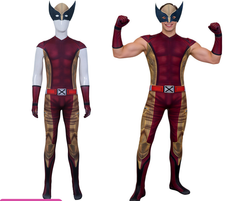 Wolverine Cosplay Costume Marvel  Sleeveless Muscular Zentai Bodysuit Halloween Costume