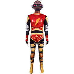 Dino Team Bodysuit Cosplay Costume Full Coverage Elastic Printed Suit Halloween Stage Performance Outfit