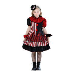 Halloween Children's Costume Clown Outfit Circus Party Funny Costume Carnival Performance Dress for Girls