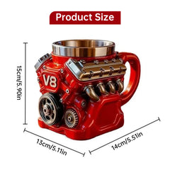 V8 Engine Mug | Stainless Steel Coffee Cup for Car Lovers