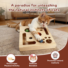 Durable Cat Nail Grinder with Bell Ball & Interactive Maze Tunnel - Enriching Toy and Scratching Activity for Active Kittens