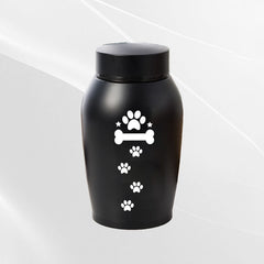 Stainless Steel Pet Memorial Urn: Black Portable & Moisture-Proof Ash Keepsake Designed for Small Pets