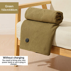 Portable USB electric blanket with 3 heat settings, machine washable design. Ideal for home, office, or travel use.