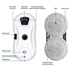 5600Pa Smart Window Cleaning Robot, Ultra-Thin Auto Glass Cleaner with Remote for Home & Office