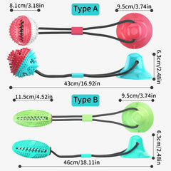 Dog Food Toys - Silicone Suction Interactive Chew Toy, Dental Cleaning Chew Brush for Puppy Teething & Pet Feeding Supplies
