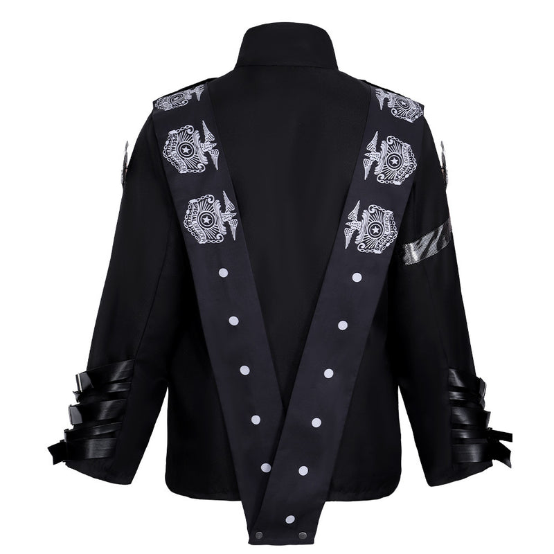 Jackson Black Sash Jacket MJ Style Functional Jacket Adult Stage Concert Cosplay Performance Costume