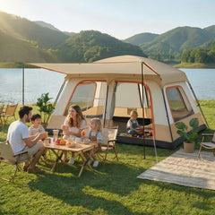4-6 Person Family Camping Tent, Waterproof Portable Tent with Carry Bag for Car Camping