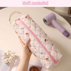 Padded Hair Dryer & Curling Iron Storage Bag | Large Cotton Dustproof Travel Case with Handle
