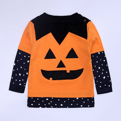 Baby Halloween Pumpkin Costume New Autumn Long Sleeve Kids Star Wizard Hat Halloween Set
