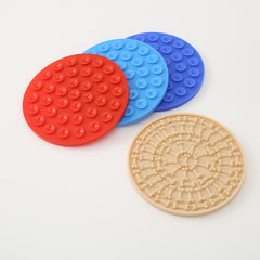 Silicone Feeding Mat with Suction Cup Pet Licking Pad Slow Feeding Mat Anti-Tip Slow Feeding Pad Round Cat Dog Licking Pad