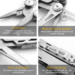 12-in-1 Multitool Pliers with Professional Survival Gear, for Camping, Hunting, Fishing | Perfect Gifts for Men