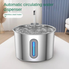 Pet Water Dispenser Stainless Steel Automatic Circulating Cat Dog Water Fountain with Filtration and Anti-Leakage Design