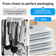 6-Pack Rechargeable Wireless Travel Vacuum Bags - Portable Clothes & Blanket Storage with Pump