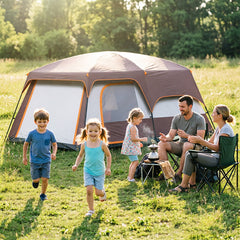 4-6 Person Family Camping Tent, Waterproof Portable Tent with Carry Bag for Car Camping