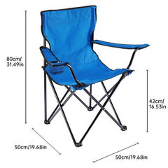 Portable Folding Camping Chair - 50x50x80cm Fishing Seat, Lightweight & Sturdy, Holds Up to 130kg, Easy to Carry