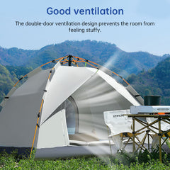 Automatic Pop Up Camping Tent 3-4 Person, Instant Setup Waterproof UV Protection Sun Shelter for Beach Fishing Outdoor