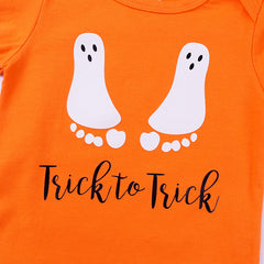 Halloween Cartoon Baby Romper Onesie for Newborns and Toddlers with Headband Included