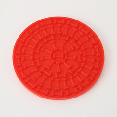 Silicone Feeding Mat with Suction Cup Pet Licking Pad Slow Feeding Mat Anti-Tip Slow Feeding Pad Round Cat Dog Licking Pad
