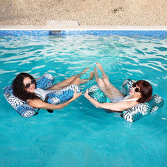 Multi-functional Mesh Floating Bed, Foldable Triple-tube Backrest Floating Bed, Inflatable Water Floating Hammock