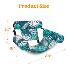 Multi-functional Mesh Floating Bed, Foldable Triple-tube Backrest Floating Bed, Inflatable Water Floating Hammock