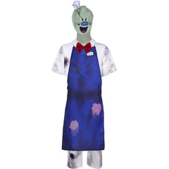 Horror Ice Cream Rod Cosplay Costume Ice Cream Monster Blue Apron Set Halloween Horror Character Costume