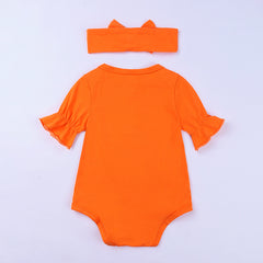 Halloween Cartoon Baby Romper Onesie for Newborns and Toddlers with Headband Included