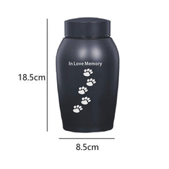 Stainless Steel Pet Memorial Urn: Black Portable & Moisture-Proof Ash Keepsake Designed for Small Pets