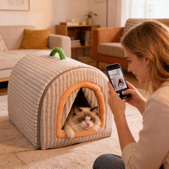 Multifunctional Pet House: Heated Winter Tent Bed for Cats & Large Dogs with Storage Drawers & Washable Cushion