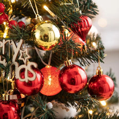 45/60cm Mini Christmas Tree With Lights DIY Desktop Golden Red Christmas Decorations  New Year Home Party Windows Ornaments