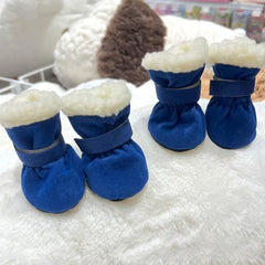 Small Dog Winter Boots, Waterproof Anti-Skid Paw Protectors for Chihuahua Teddy Puppy